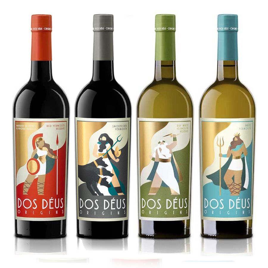 Vermouth Dos Déus Origins: Negro, Blanco, Blanco seco 